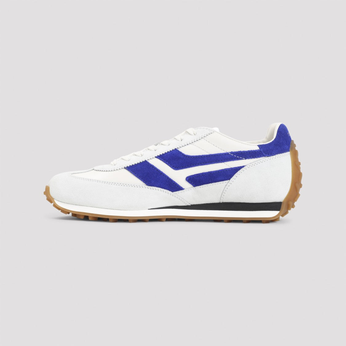 Tom Ford White Leather Sneakers With Purple Accents