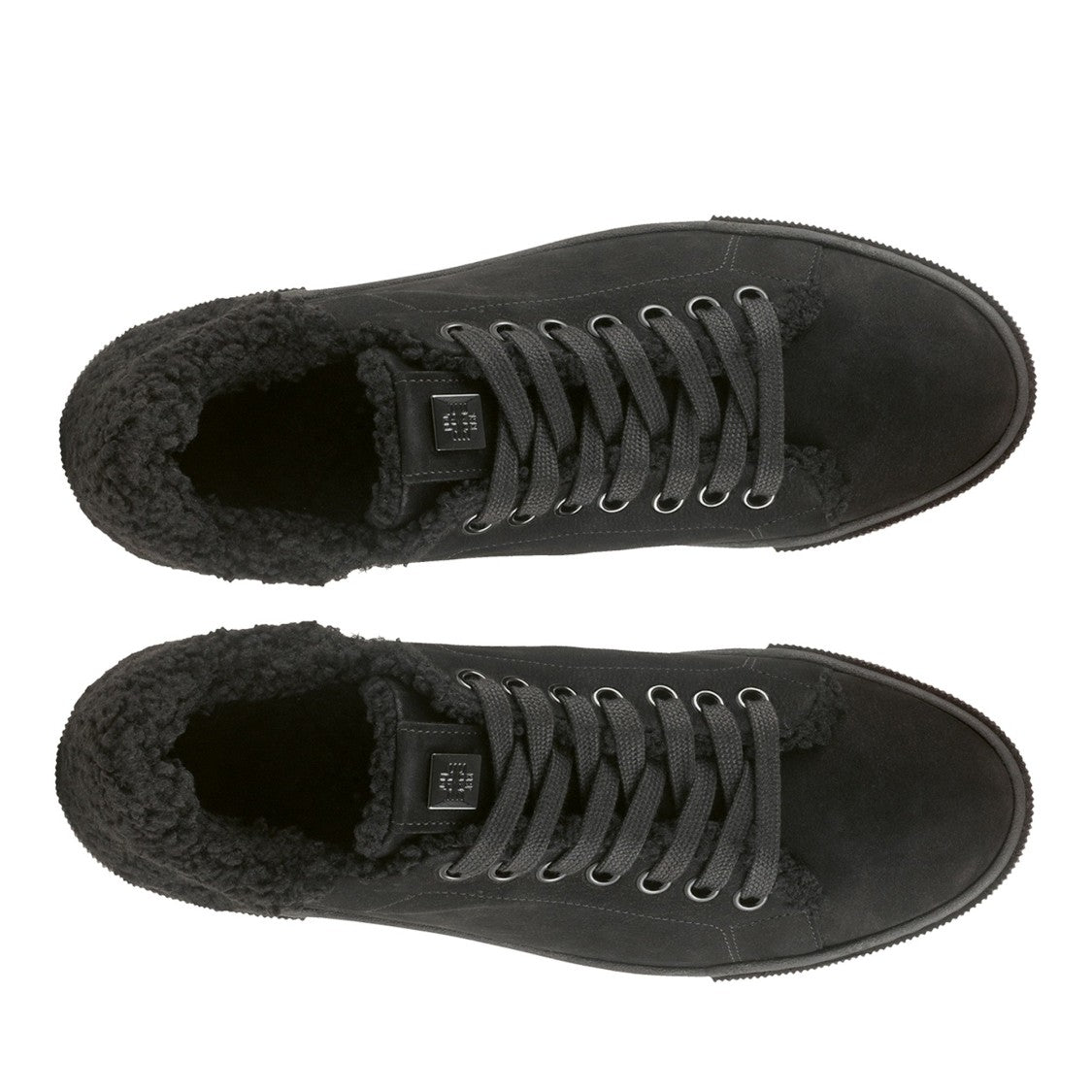 Högl Black Fluffy Nubuck Wedge Sneakers