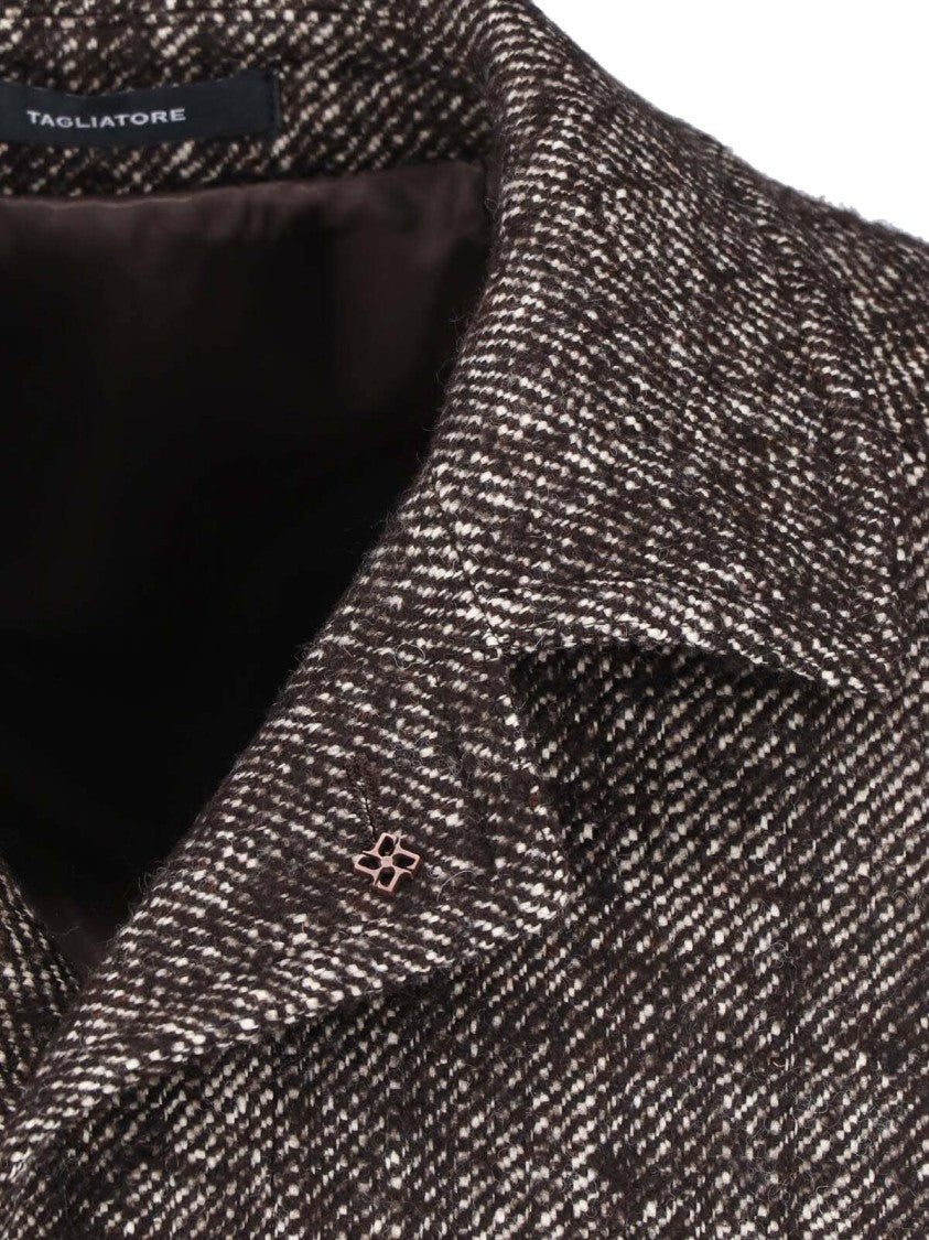 Tagliatore Brown Loyd Virgin Wool-Blend Coat