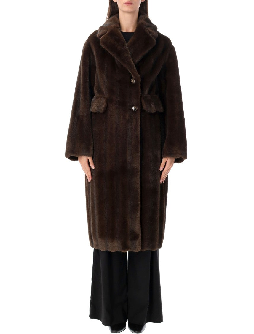 Sword Coat Double Breasted Eco Visone Double-Breasted Coat