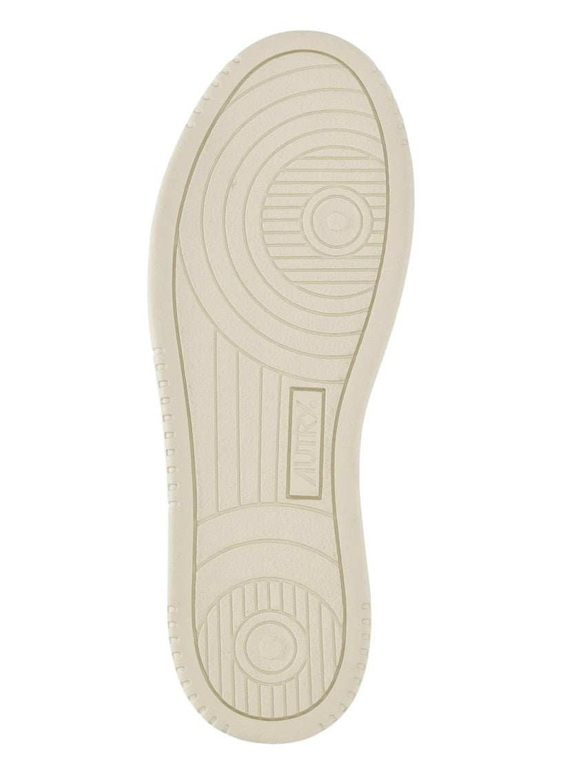 Autry White Grey Suede Logo Detail Low-Top Sneakers