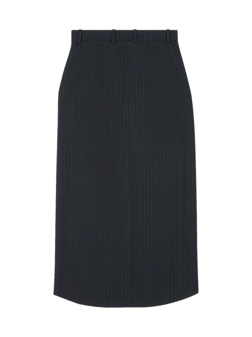Balenciaga Hourglass Pinstripe Pencil  Skirt