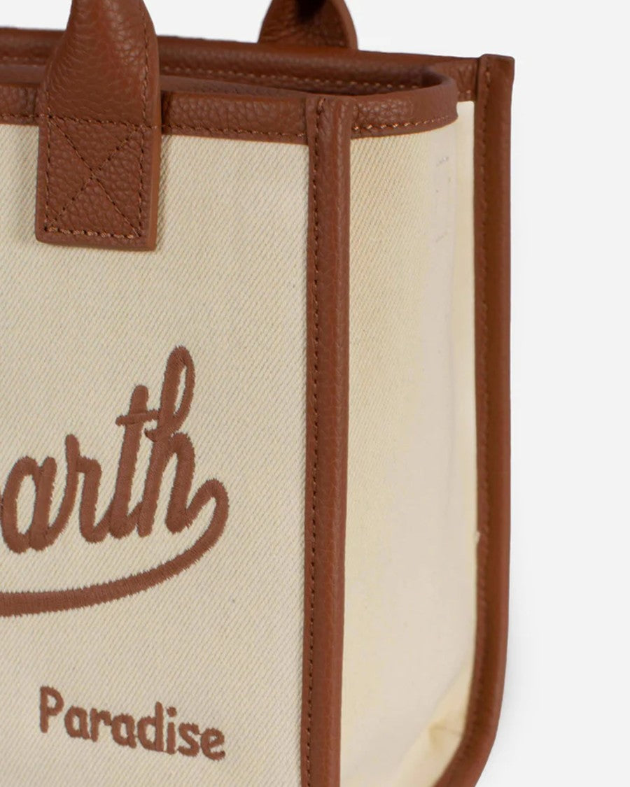 Mc2 Saint Barth Structured Midi Shoulder Bag With Leather Accents