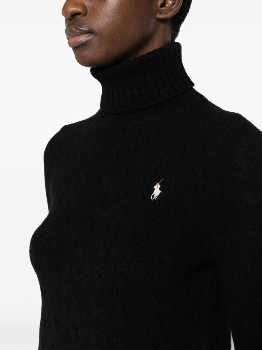 Polo Ralph Lauren Cable Knit Black Turtleneck Sweater