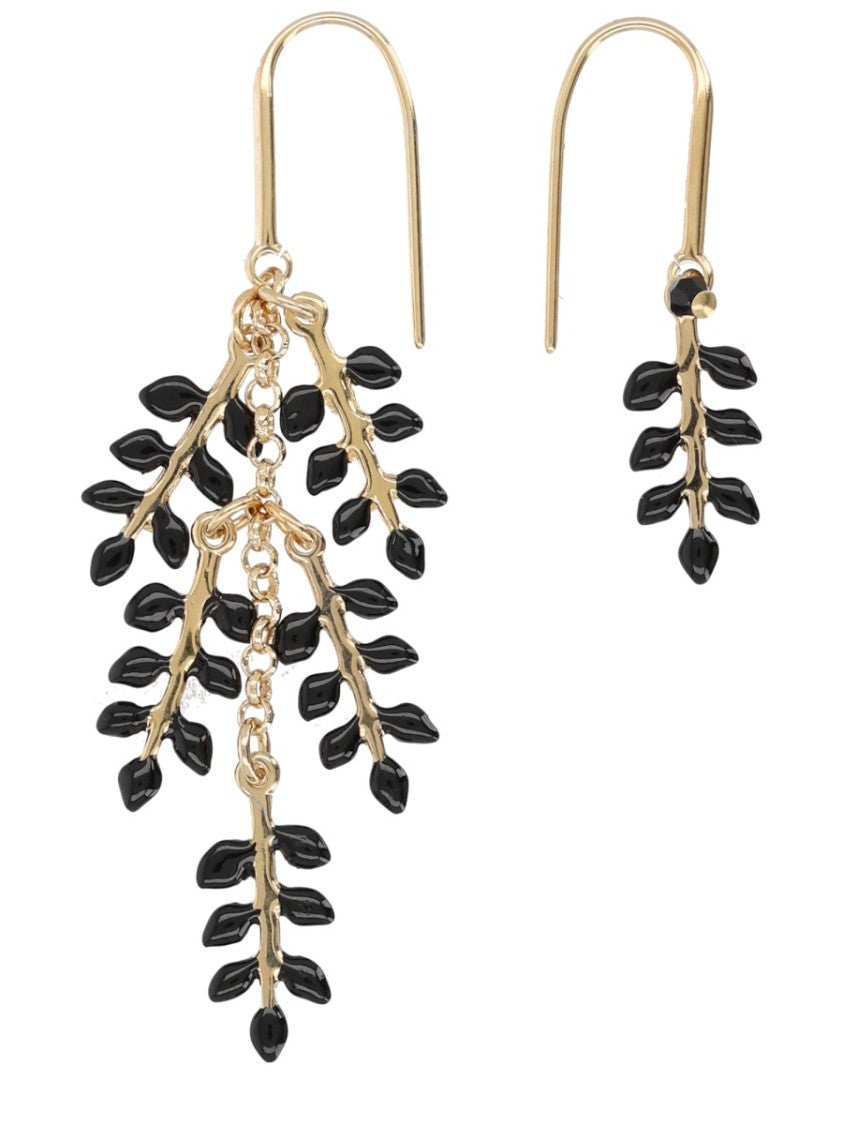 Isabel Marant Gold Pendant Asymmetrical Leaf Earrings Jewelry
