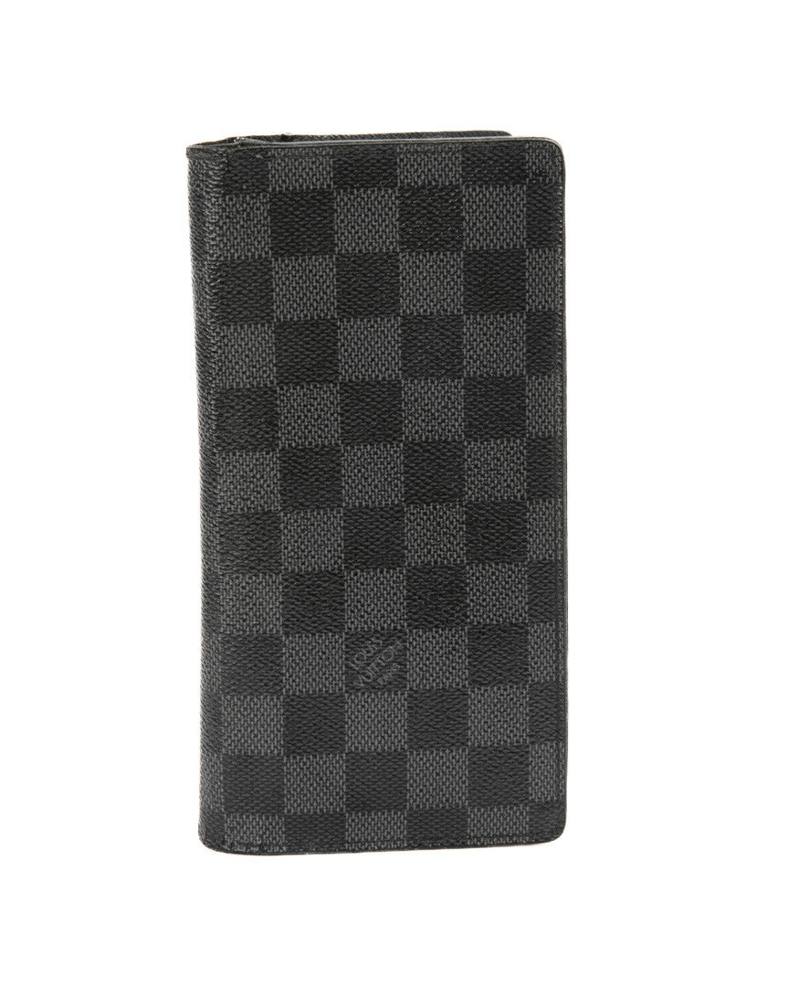 Louis Vuitton Damier Graphite Brazza Wallet With Multiple Compartment Design