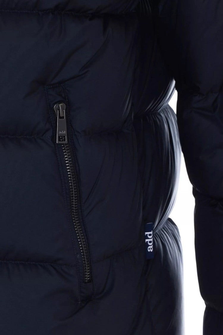 Add Navy Hooded Puffer Jacket