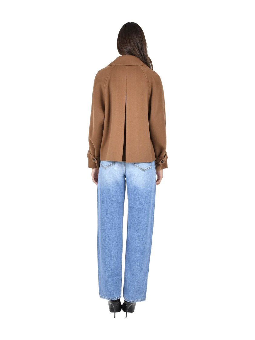 Max Mara Short Double-Breasted Coat With Wide Lapel