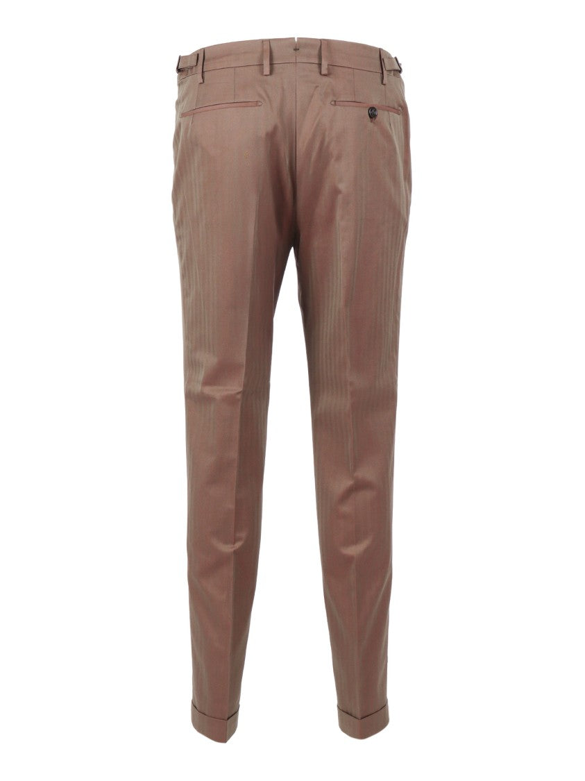 Berwich Brown Striped Tailored Straight-Leg Pants