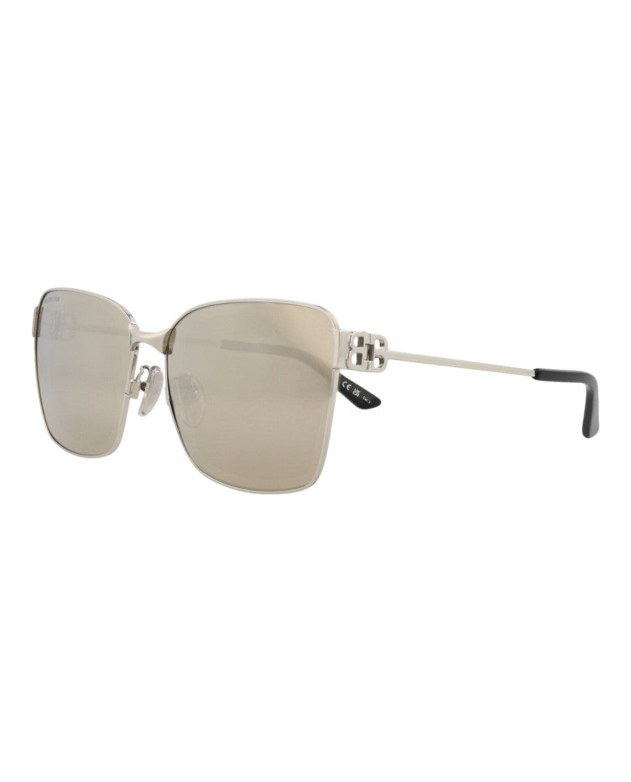 Balenciaga Square-Frame Metal Sunglasses