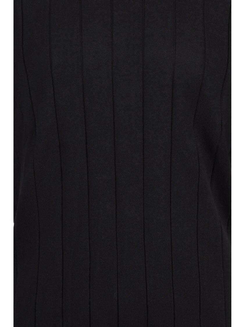 Masq Black Ribbed Crewneck Sweater