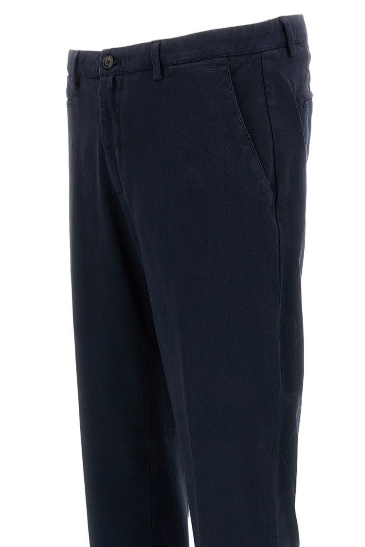 Briglia 1949 Blue Stretch Cotton Straight-Leg Pants