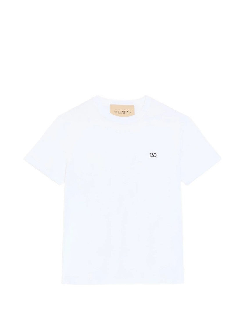 Valentino White Minimalist Short-Sleeve Cotton T-Shirt