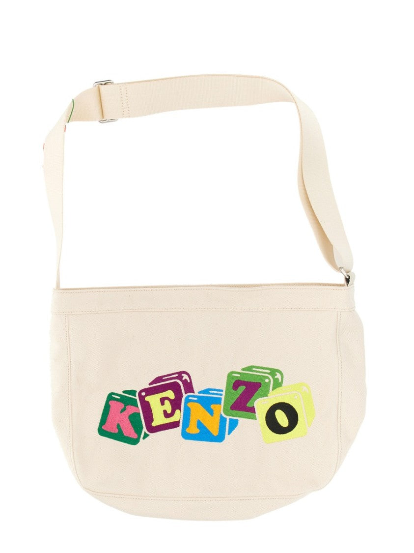 Kenzo Shoulder Bag With Playful Embroidery Design
