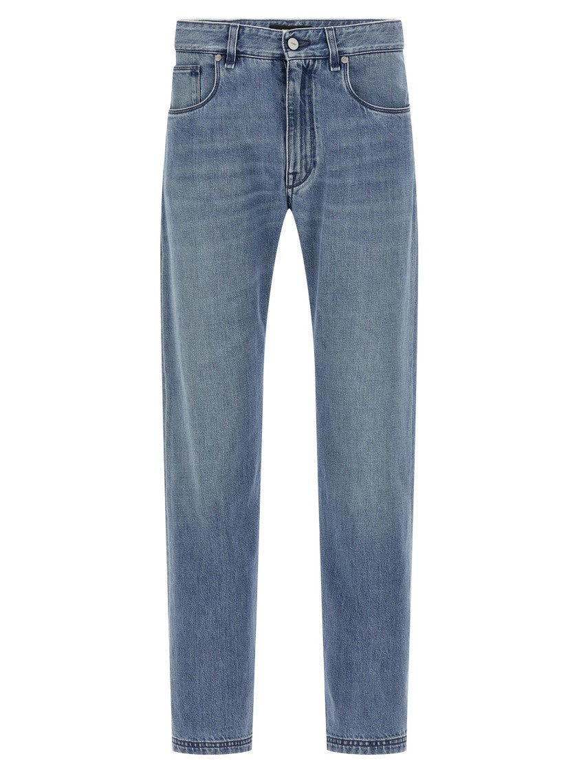 Fendi Stonewashed Cotton Denim Jeans