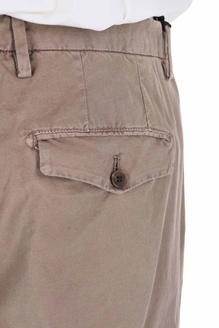 Myths Relaxed Fit Cotton-Linen Trousers With Tapered Leg