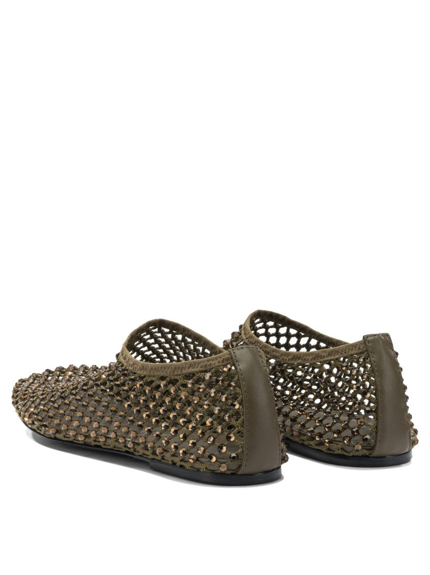 Strategia Lightweight Mesh Ballerinas With Textured Embellishments