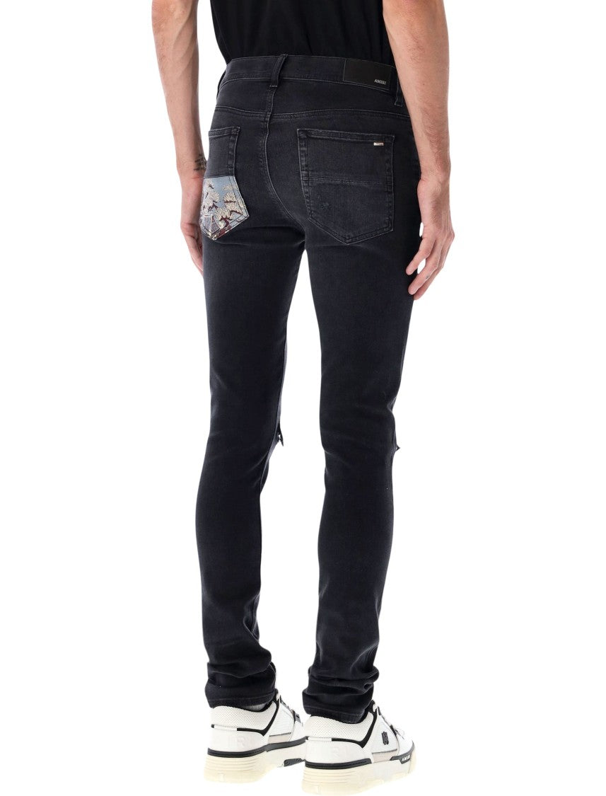 Amiri Black Crane Mx1 Skinny Jeans