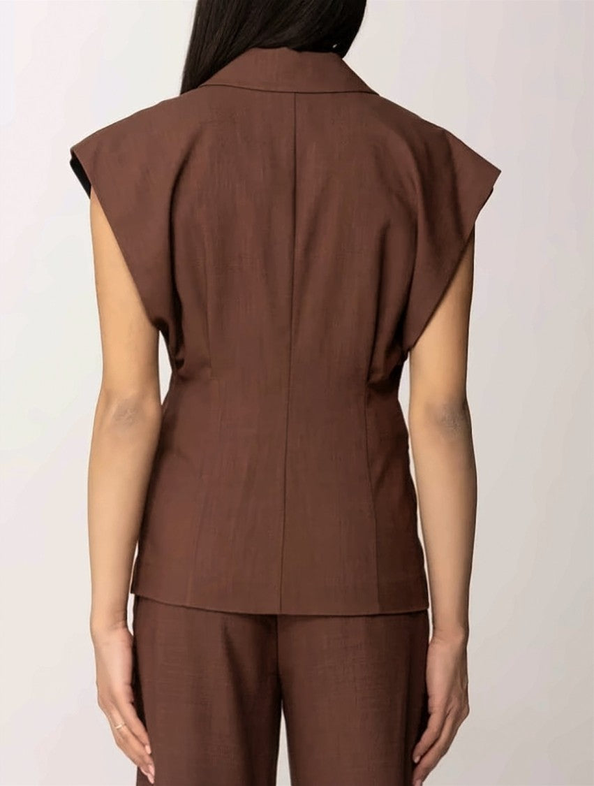 Pinko Floella Stretch Panama Sleeveless Jacket