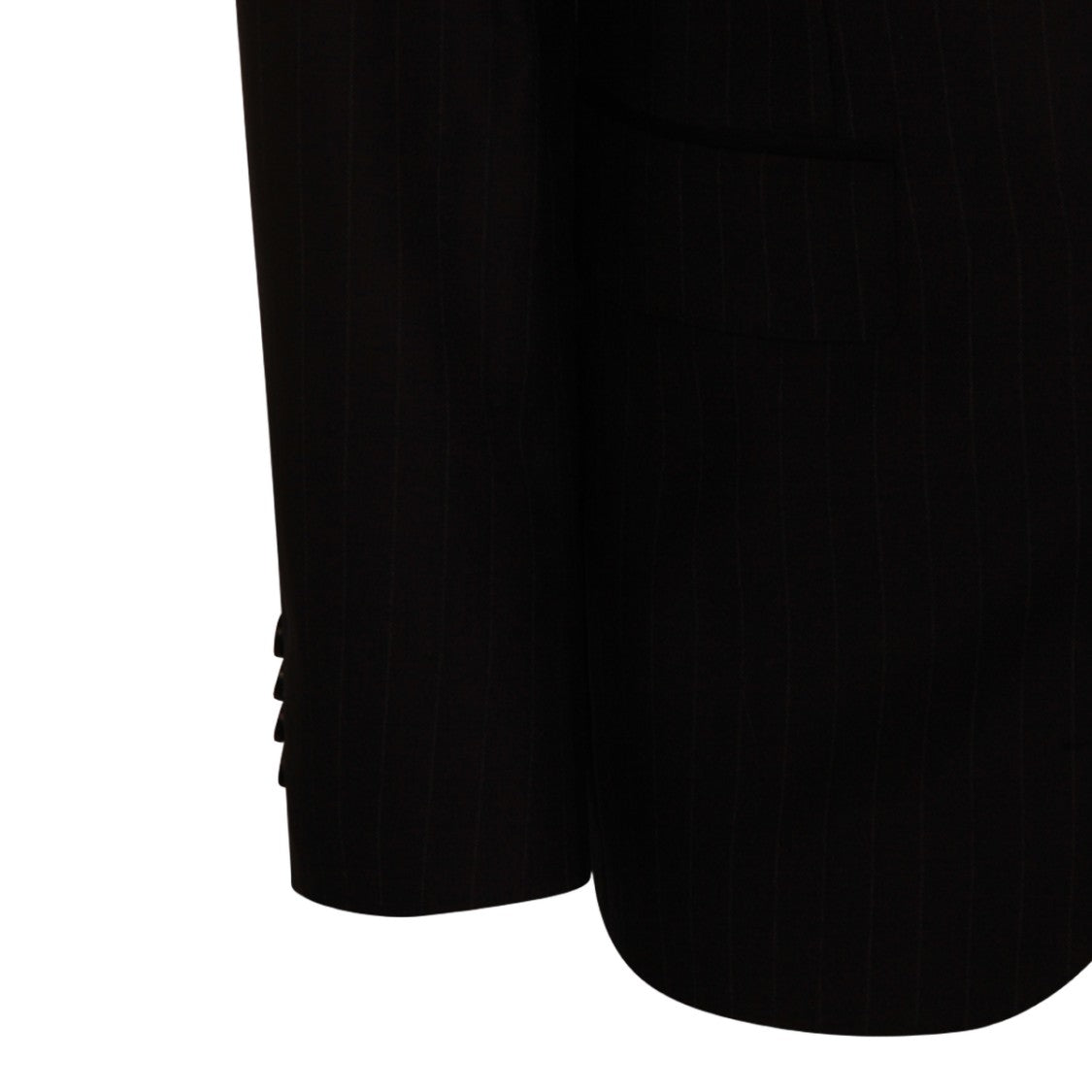 Canali Black Pinstriped Suit Jacket With Tailored Fit