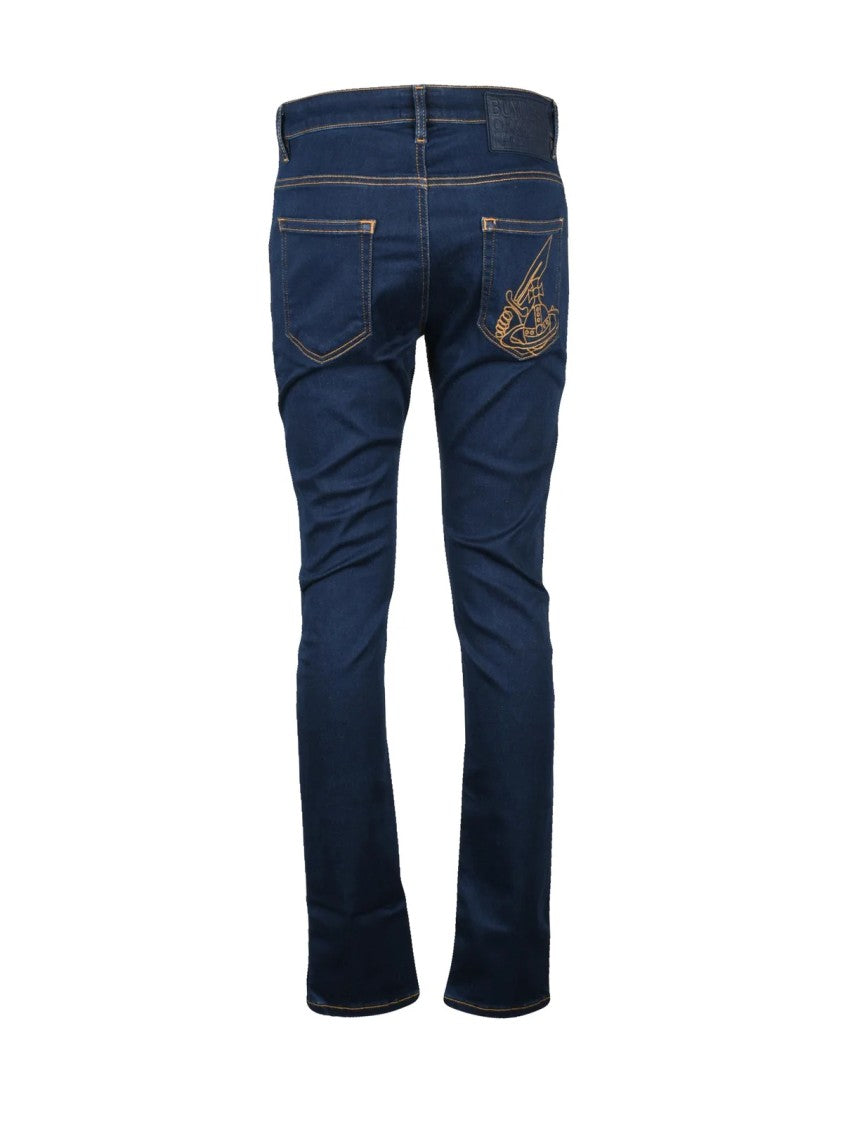 Vivienne Westwood Anglomania Blue Stretch Cotton Slim Jeans