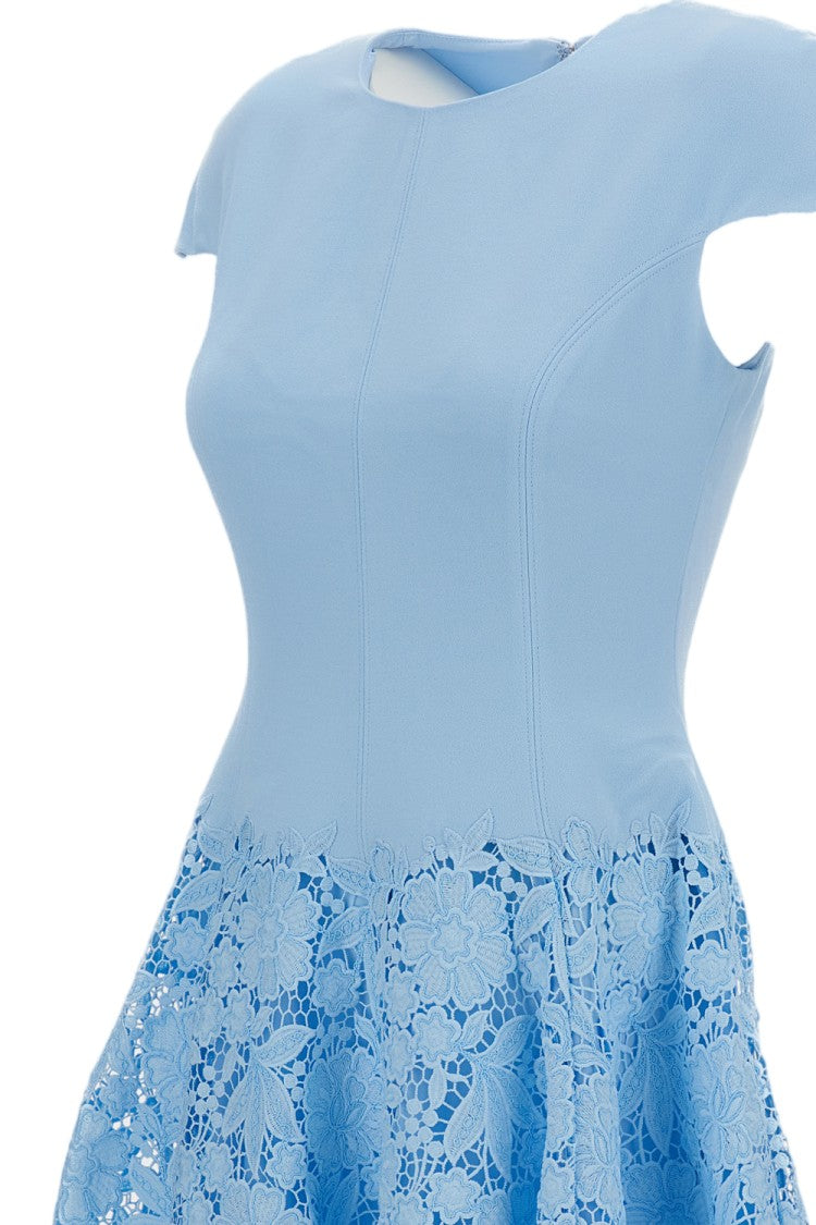 Self-Portrait Crepe Lace Mini Dress