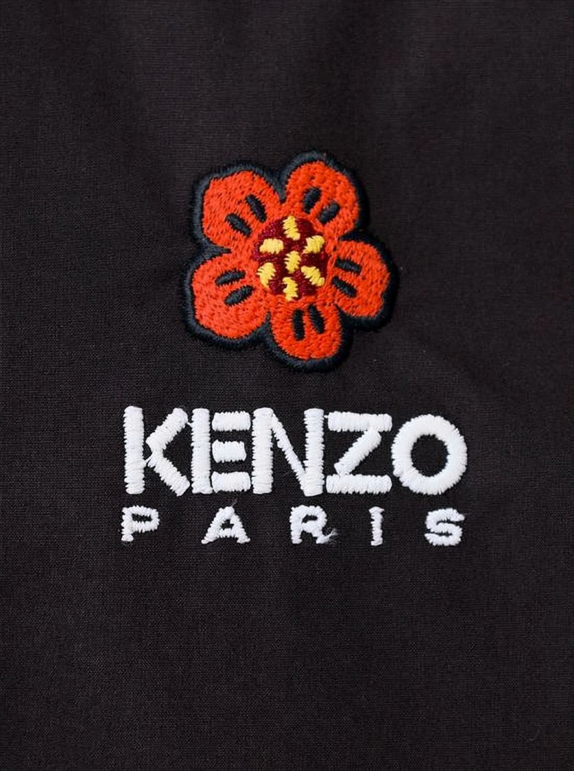 Kenzo Long-Sleeve Button-Up Shirt With Floral Embroidery