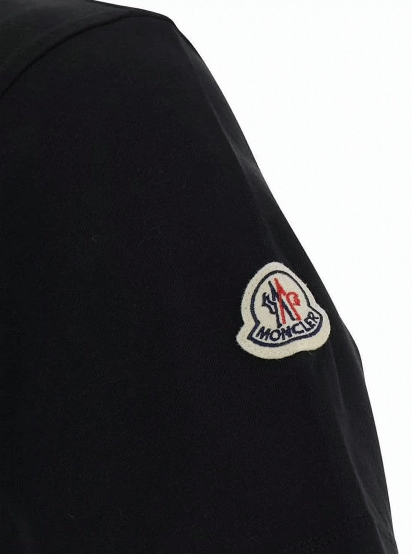 Moncler Short-Sleeved Black T-Shirt With Branded Trim