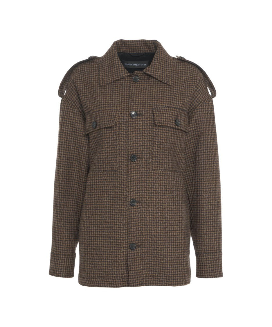 Department Five Houndstooth Pattern Oversized Casual Jacket