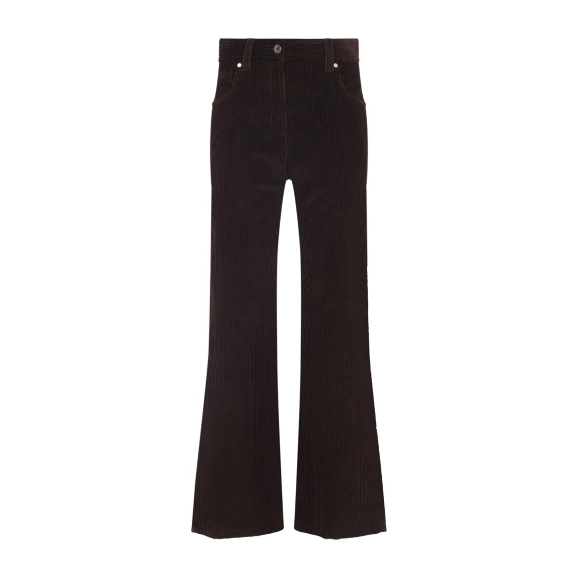 Brunello Cucinelli Flared Brown Trousers With High Waist