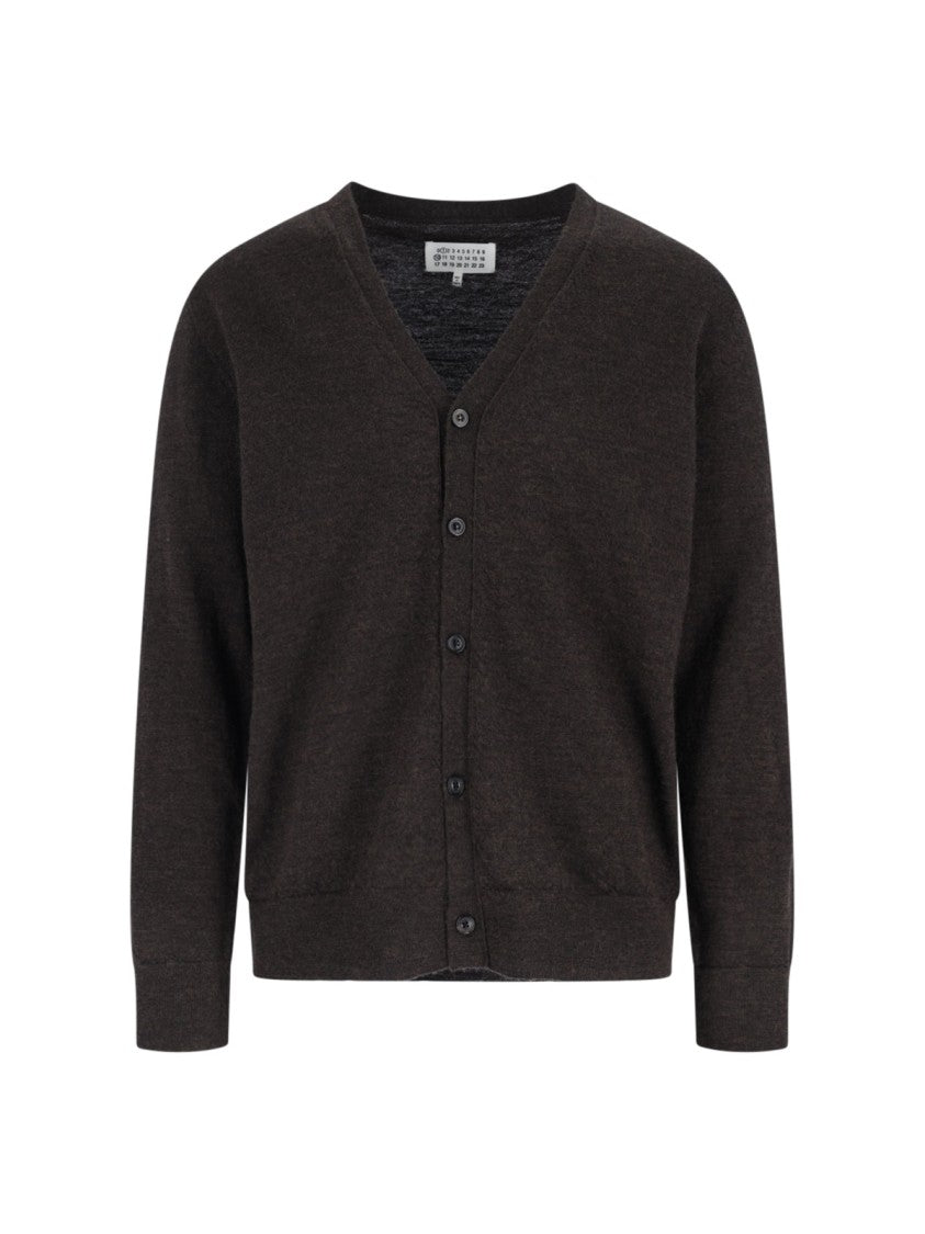 Maison Margiela Wool V-Neck Cardigan – Brown