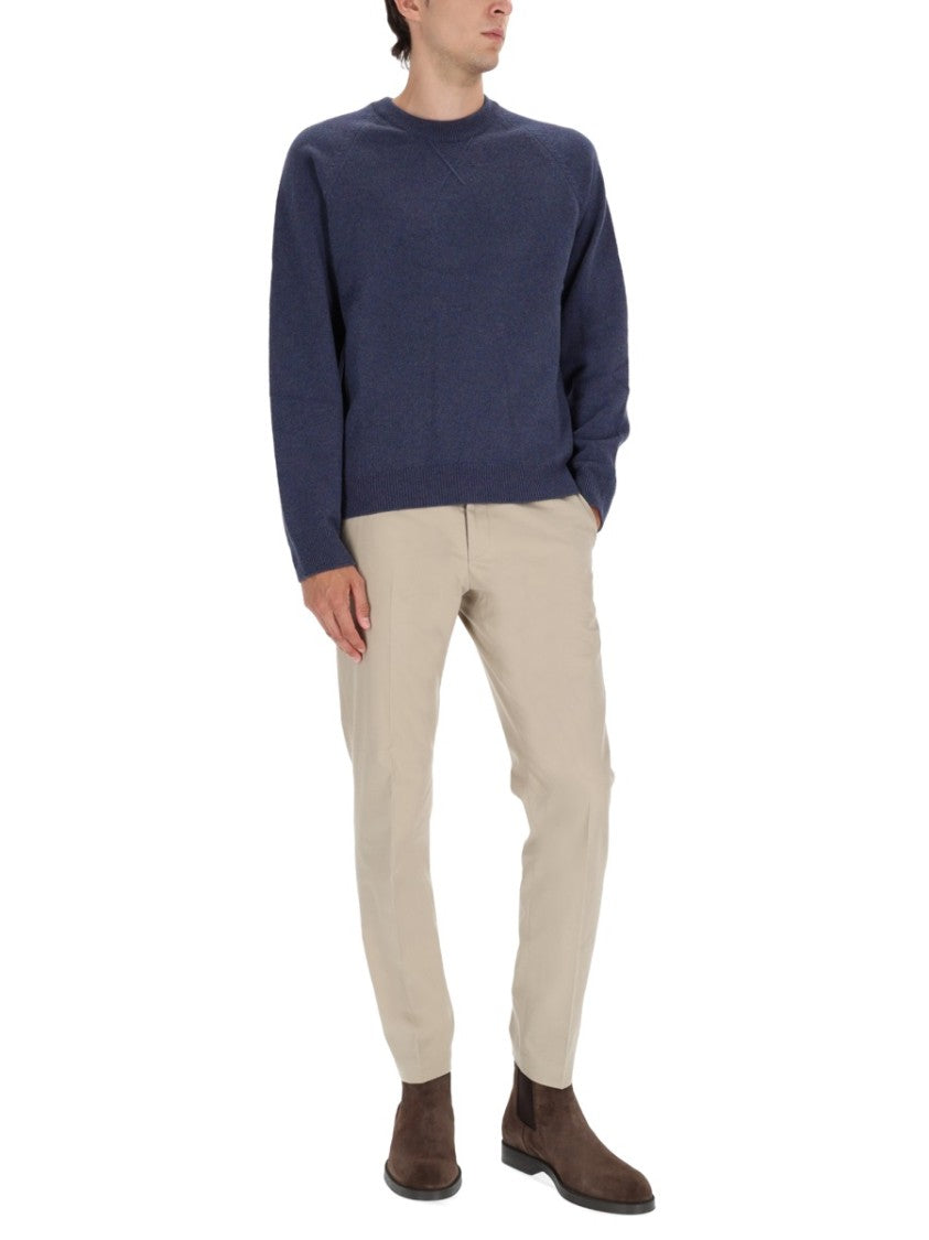 Ps Paul Smith Classic Crew Neck Purple Merino Wool Sweater
