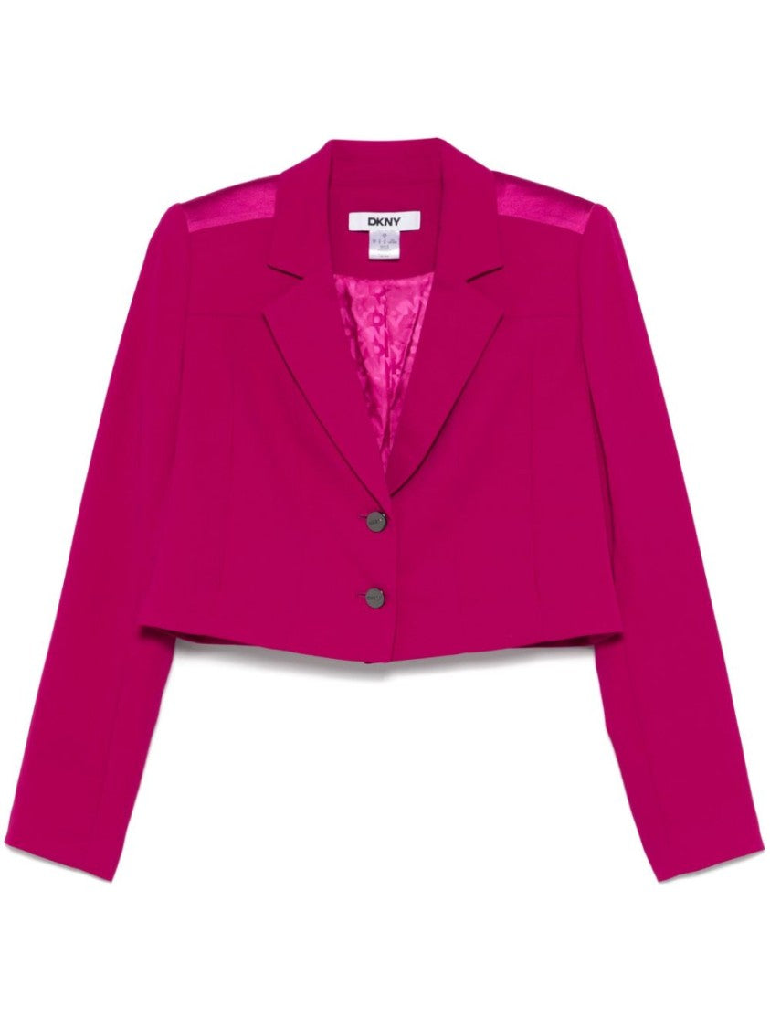 Dkny Cropped Blazer In Pink With Tailored Silhouette