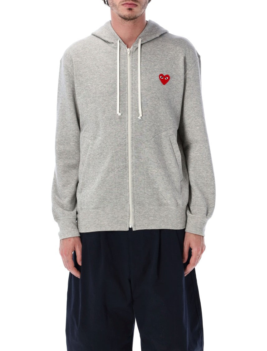 Comme Des Garçons Red Heart Eye Graphics Zip Hoodie