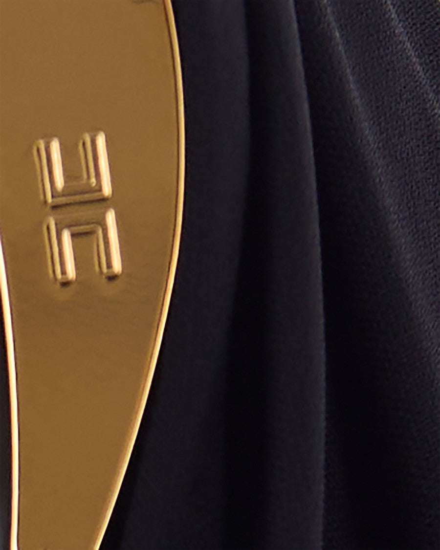 Elisabetta Franchi Black Jersey Crêpe Dress With Jewel Strap