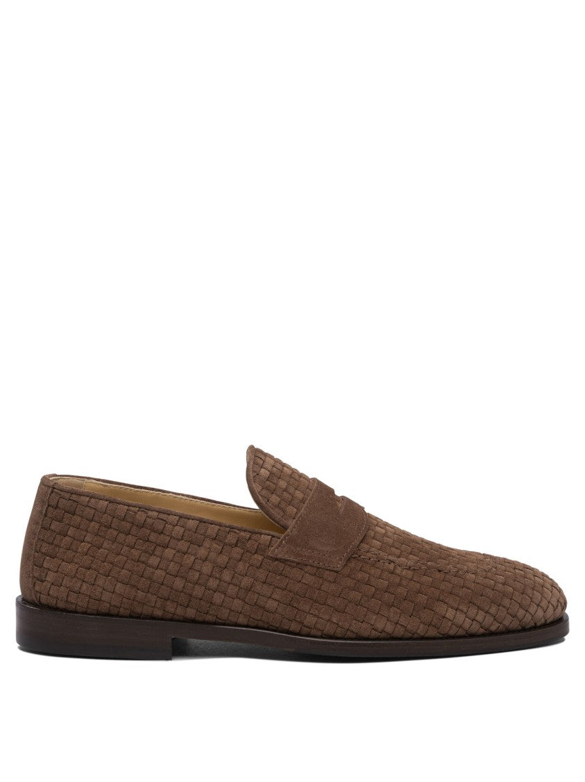 Brunello Cucinelli Woven Texture Loafers With Kleather Finish