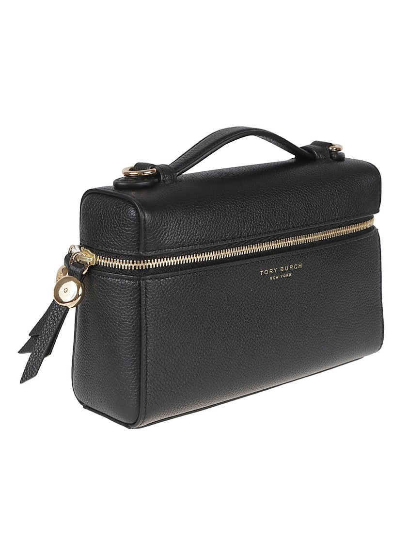 Tory Burch Black Leather Double-Zip Mini Bag