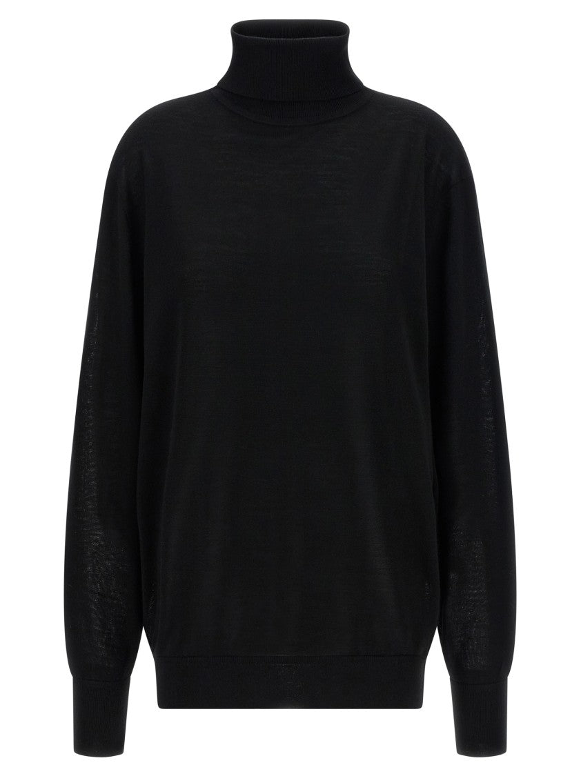 Totême Fine Merino Wool Turtleneck Sweater With Dropped Shoulders