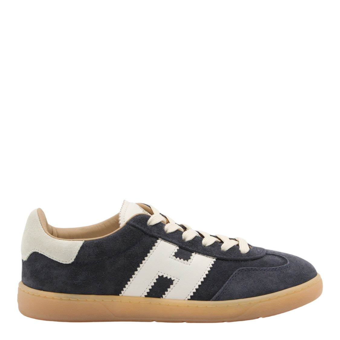 Hogan Dark Blue Suede Sneakers With Contrast Logo