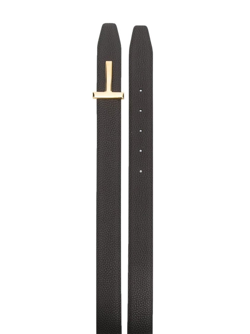 Tom Ford Textured Brown Leather Belt