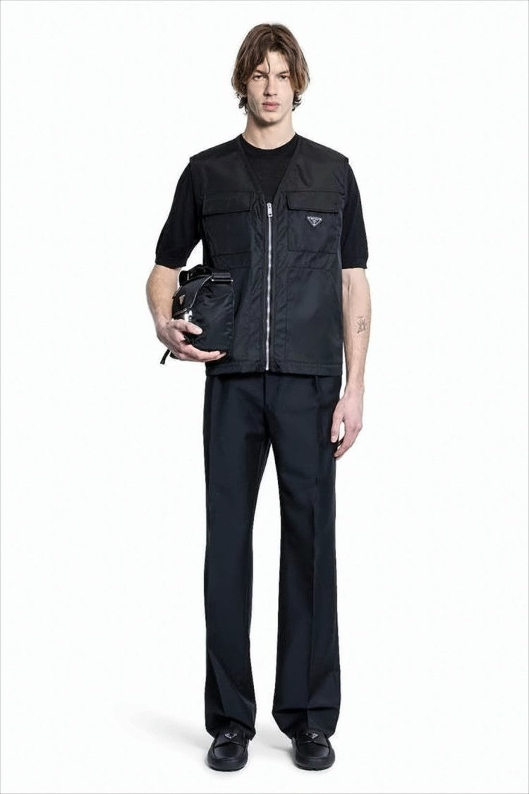 Prada Sleeveless Black Vest With Zipper Closure