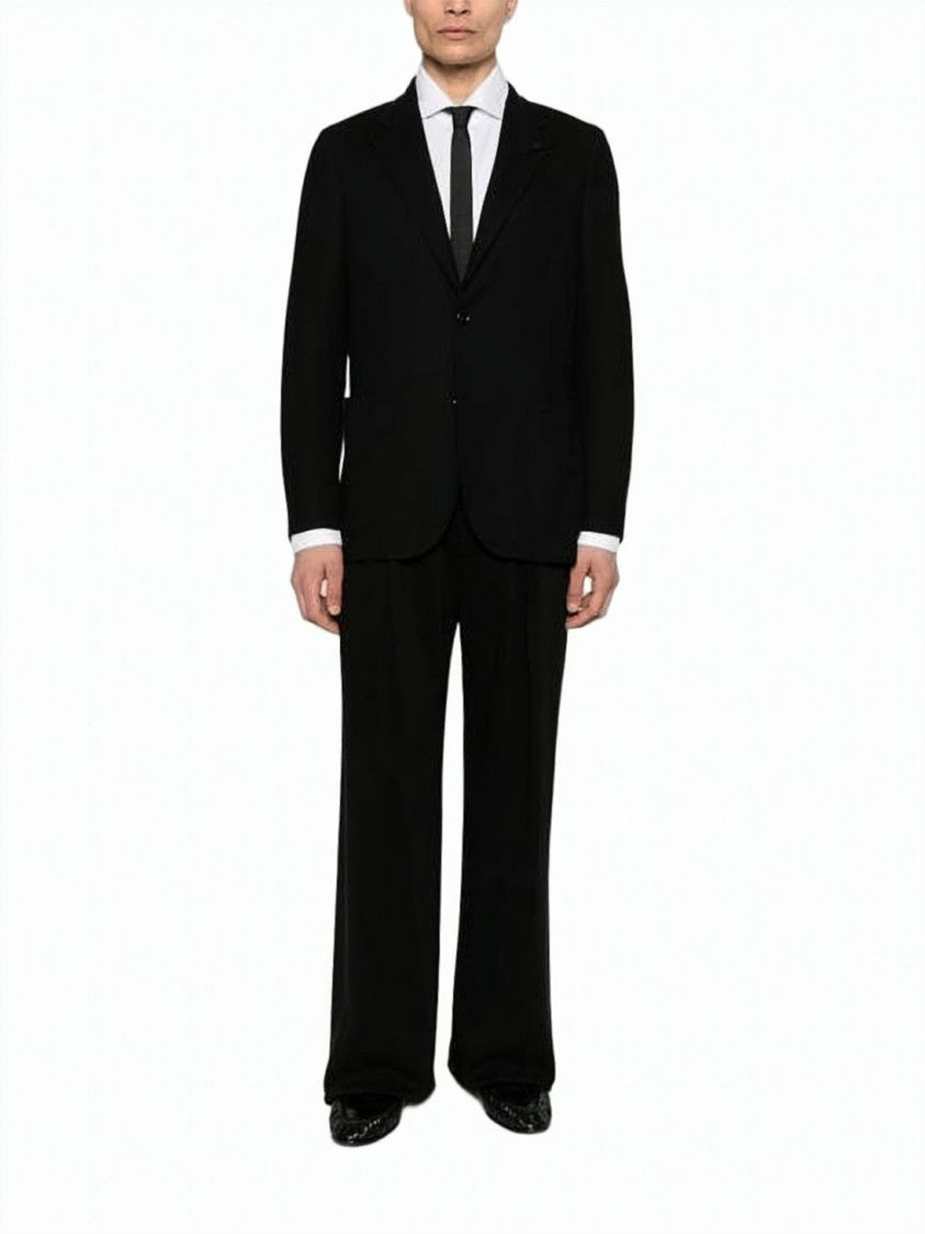 Lardini Classic Tailored Black Cotton Suit Set