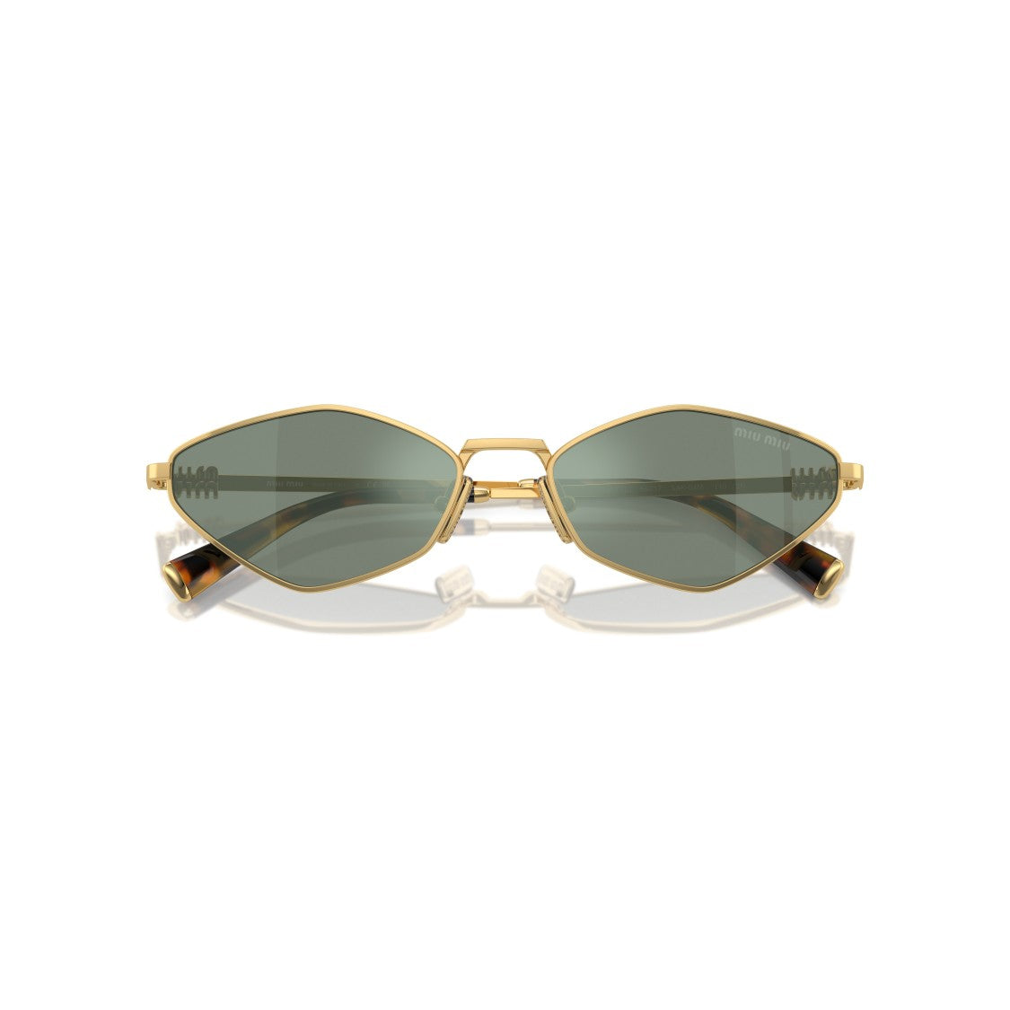 Miu Miu 0Mu 56Zs Geometric Gold-Tone Metal Sunglasses