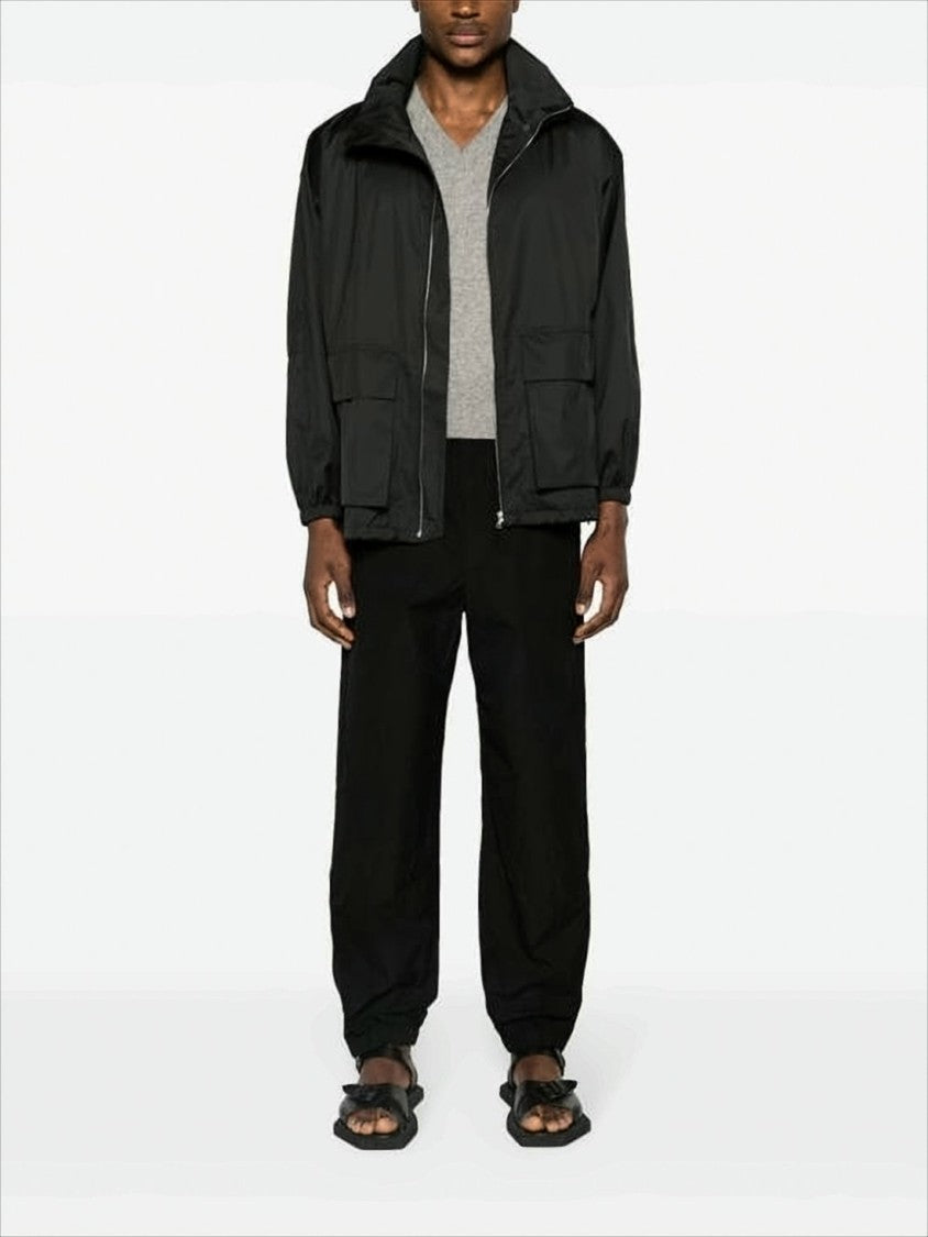 Auralee Minimalist Zip-Up Jacket With High Collar And Elastic Cuffs