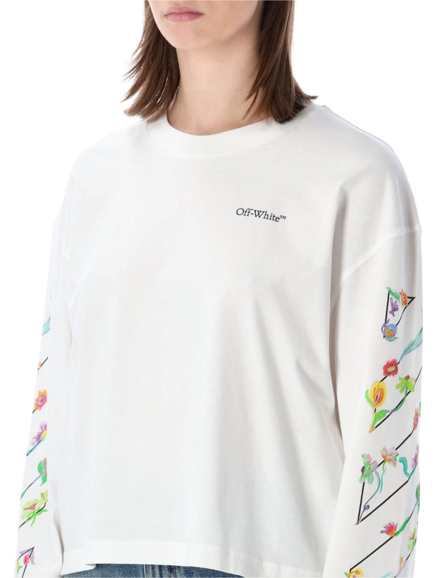 Off-White Floral Prints Long Sleeve T-Shirt