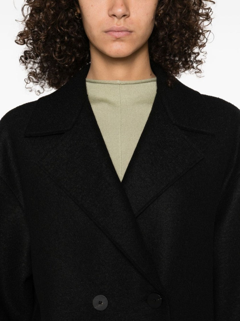 Harris Wharf London Double-Breasted Oversized Wool Coat With Wide Lapels
