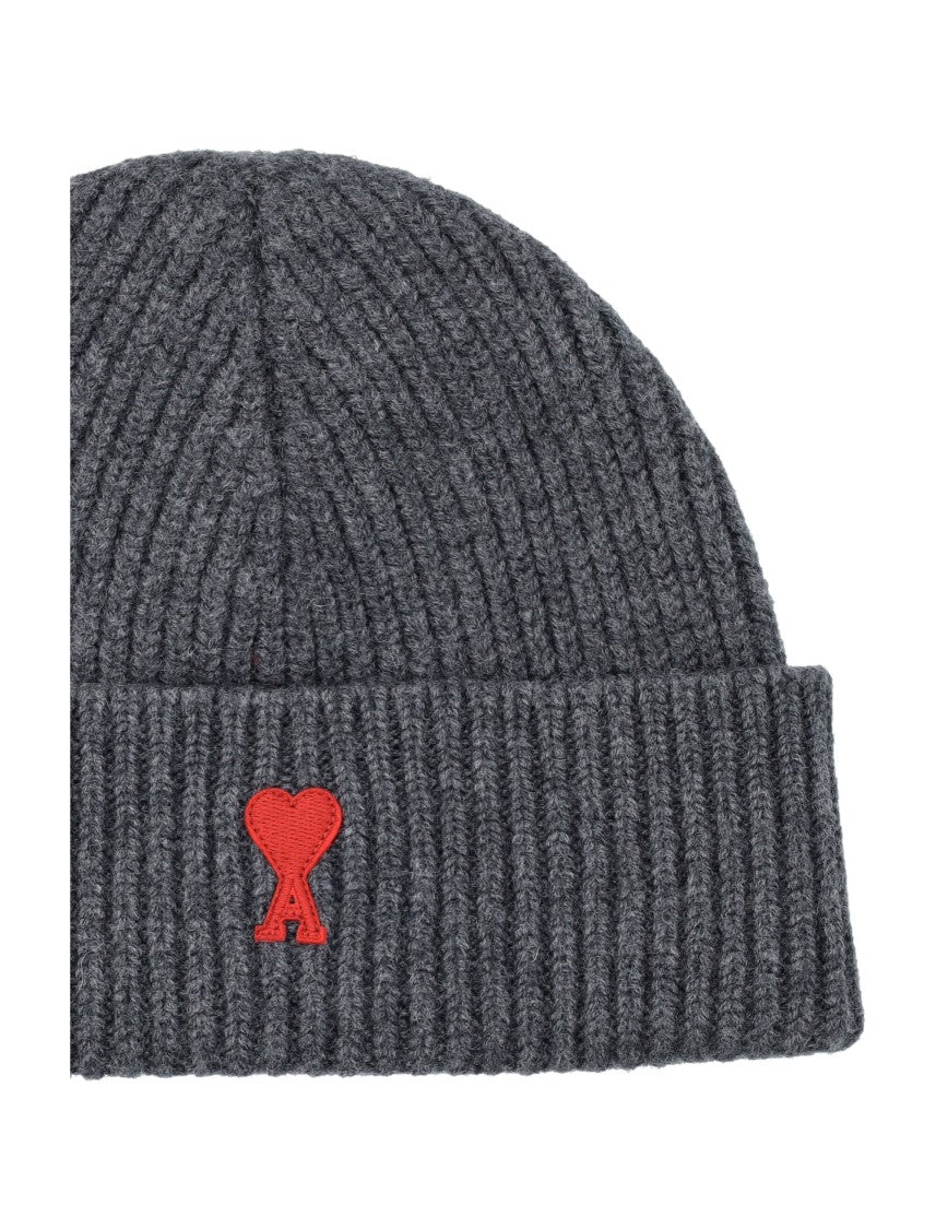 Ami Ami De Coeur Wool Beanie Grey