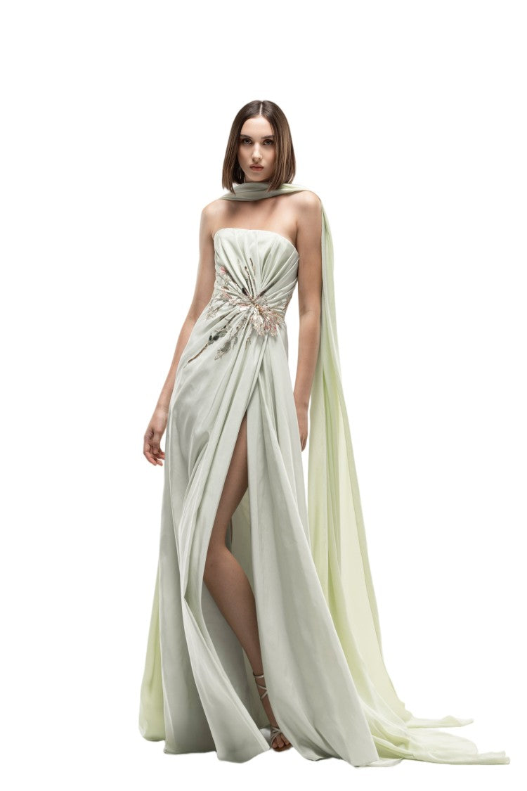 Saiid Kobeisy Draped Taffeta Dress