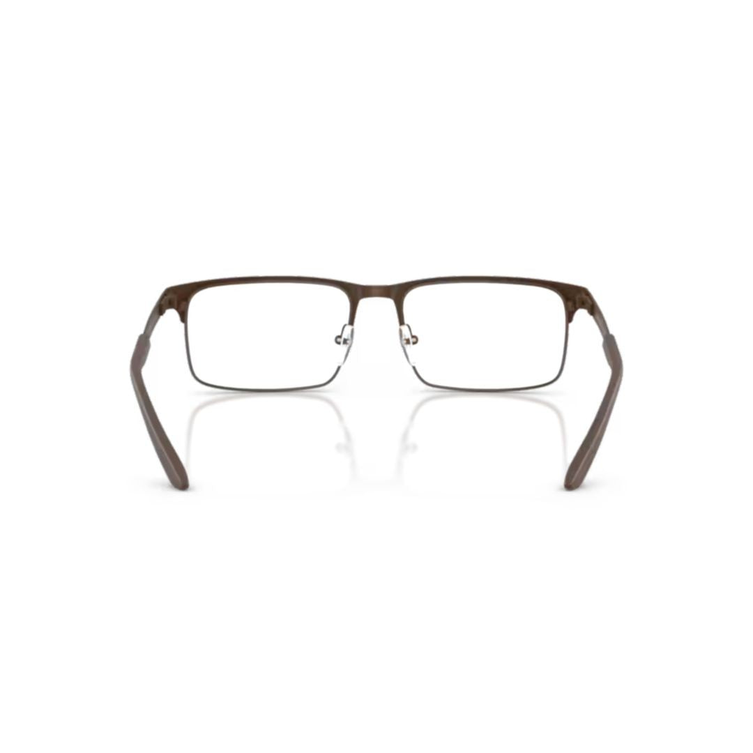 Emporio Armani 1170 Vista Rectangular Brown Metal Frame Eyeglasses With Adjustable Nose Pads