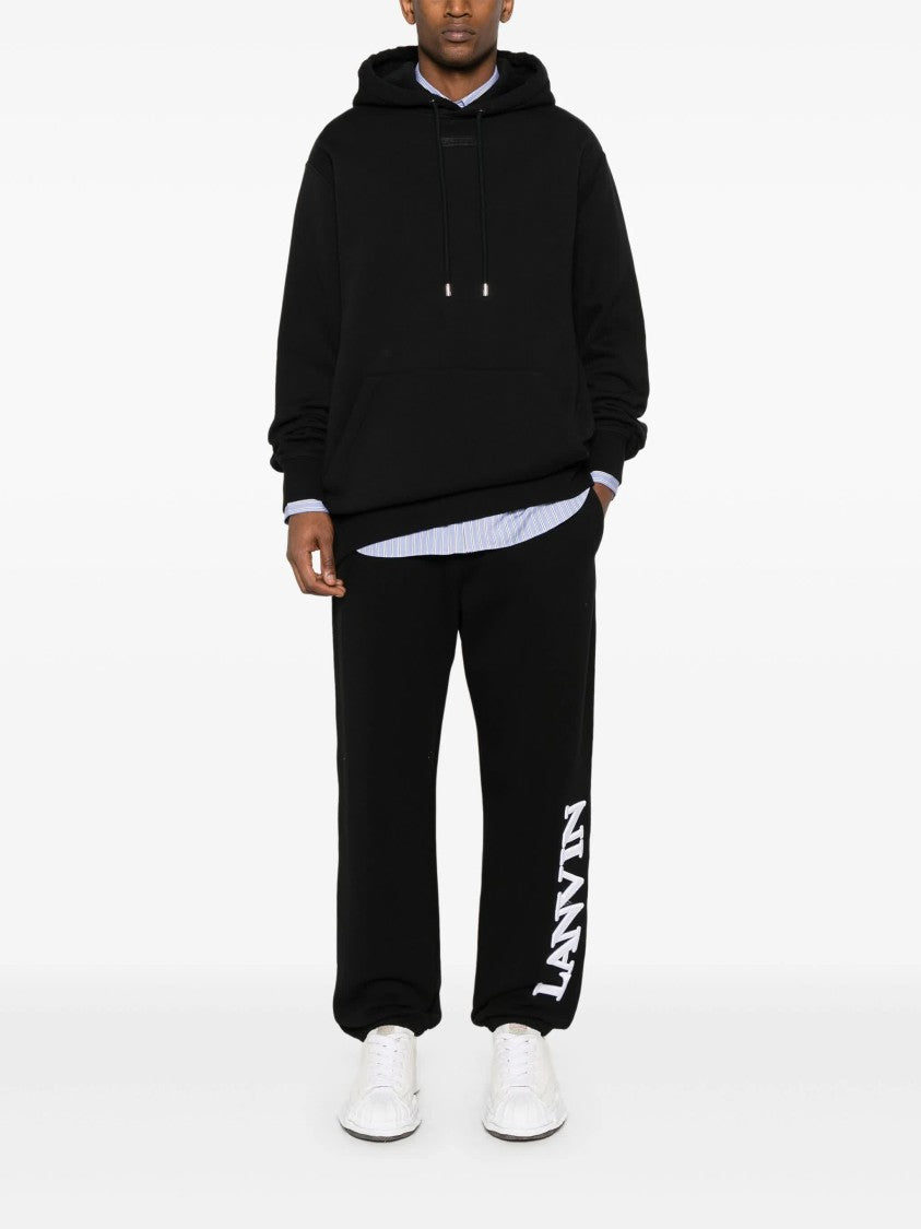 Lanvin Black Patch Relaxed Fit Cotton Hoodie